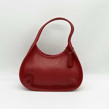 良品 Vintage Coach 9027 オールドコーチ ergo ミニバッグ Vintage COACH 9027 Ergo Mini Hobo Shoulder Bag Red Leather
