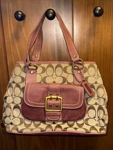 バッグ Coach Brown Suede Soho Hobo Shoulder Bag Coach soho suede shoulder - Gem
