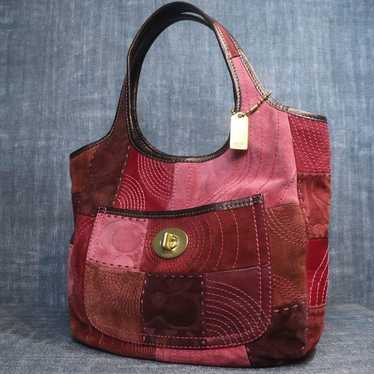 バッグ COACH Suede Leather Trim Tote Archive Coach tote bag suede - Gem