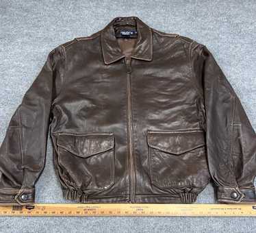 a*y様 90s nautica leather blouson Vintage Nautica brown leather jacket mens 46 genuine leather