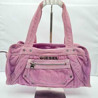 DIESEL archive leather handbag　Y2K DIESEL Clutch Bag With Leather Logo In Black 00s Y2k Vintage