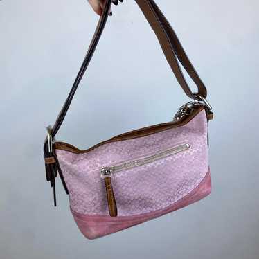バッグ COACH Shoulderbag Pink Suede LogoEmbosse Coach soho pink suede - Gem