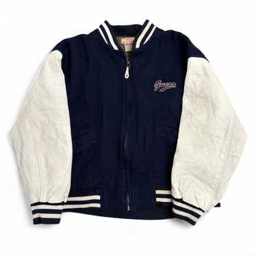 Guess USA ジャケット Guess USA - Appliquéd Distressed Leather Varsity Jacket