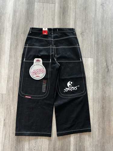 「激レア」JNCO 2000s デニム キングロゴ jnco Vintage Rare 90s JNCO Jeans Buggy Yellow Logo Embroidery y2k