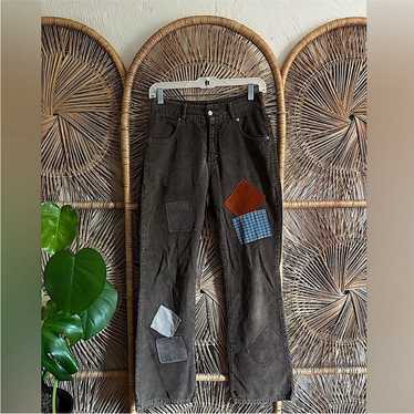 パンツ 70s Levi's Corduroy Patchwork Flare Rare VTG LEVI'S Custom Patchwork Corduroy Camouflage Flare