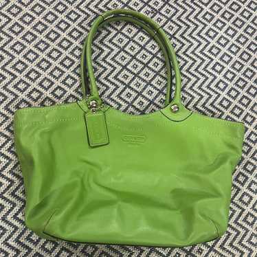バッグ Vintage Coach Old Leather Tote bag Green Vintage coach leather green - Gem