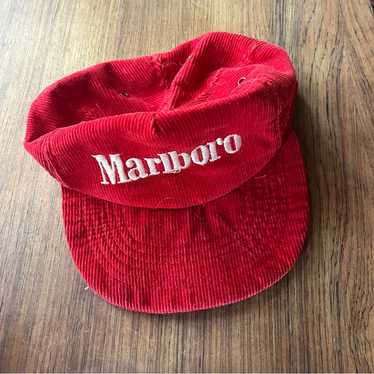 (激レア)80s marlboro cap usa vintage Vintage 80s 90s Marlboro Logo Red Cap Rare Streetwear Hat