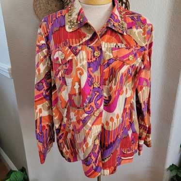 Ruby Rd. Multicolor Abstract Jacket - image 1