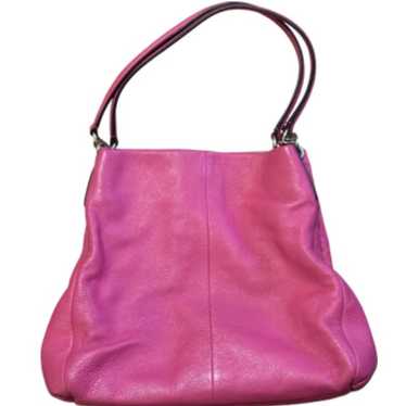 バッグ COACH Signature Pink Leather Hobo Bag
