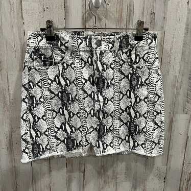 FRAME Le Mini Split Front Black Python-Print Deni… - image 1