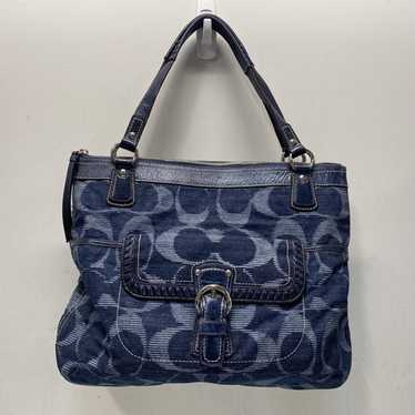 希少✨COACH Y2K Denim Signature Tote Bag Coach denim signature tote - Gem