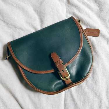 バッグ Vintage Coach Leather Buckle Bag Green Vintage Coach Bottle Green Leather Mini Belt Bag Crossbody