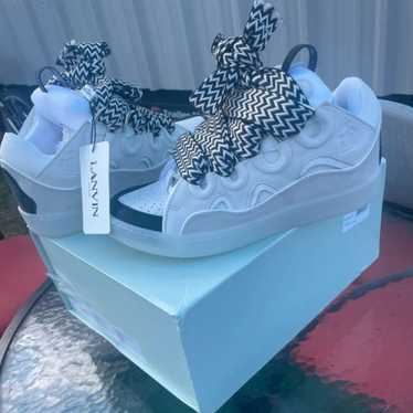 靴 LANVIN SNEAKERS CURB / WHT 41size Lanvin White Curb Leather Sneakers – ICETIME LUXE