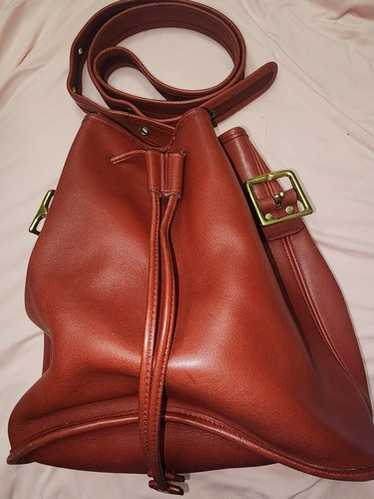 バッグ Vintage Coach Lula's Legacy Mahogany USA Vintage COACH Lula's Legacy Mahogany Leather Drawstring