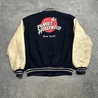 最終値下げ Planet Hollywood ボンバージャケット ニューヨーク VINTAGE Planet Hollywood Leather Jacket - New York Size