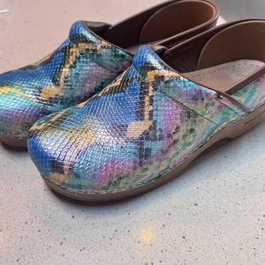 Dansko Clogs Python Print Multicolor Shoes New - image 1