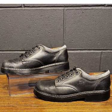 US 90s 00s skechers レザーシューズ チャンキー 黒 G337 US 90s 00s skechers レザーシューズ チャンキー 黒 G337