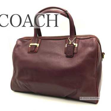 バッグ vintage coach old mini Boston brown Coach Vintage Mini Boston Leather Shoulder Bag Brown Used