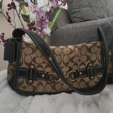 COACH コーチ　Vintage Tweed リボン　SOHOショルダーバッグ Coach Vintage Soho Demi Shoulder Bag Y2K Tweed Velvet Bow
