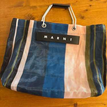 【新品未使用】MARNI MARKET STRIPE BAG グリーンブルー MARNI MARKET STRIPE BAG | Marni