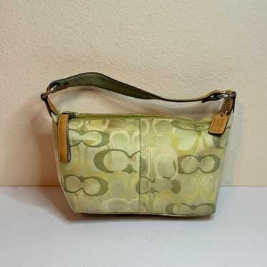 バッグ Vintage Coach Signature Pouch Green y2k Vintage Coach Signature Pouch Green y2k