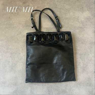 バッグ 00s miu miu archive leather handbag MIU MIU Vintage Archive Black Leather Shoulder Bag | eBay
