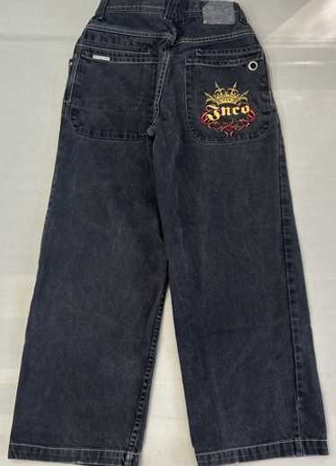 パンツ 90s JNCO 90's Vtg Side Stripe JNCO SKUNK Blue Denim Wide Leg Jeans