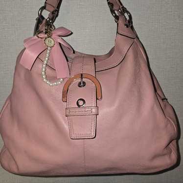 【美品】Coach Pink Salmon Hobo Shoulder Bag Coach Madison Salmon Pink Pebble Leather Hobo Shoulder Bag