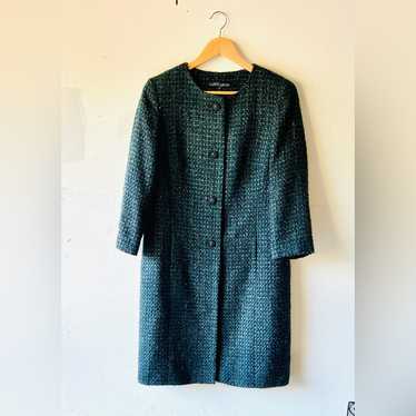 Albert Nipon Teal Button-Up Duster/Coat - image 1