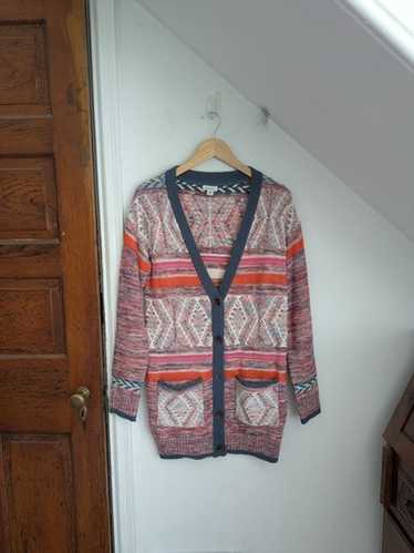 Sundance Longline Colorful Boho Button Front Cott… - image 1