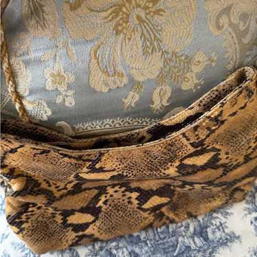 Designer Python Snake Print Shoulder Bag - image 1
