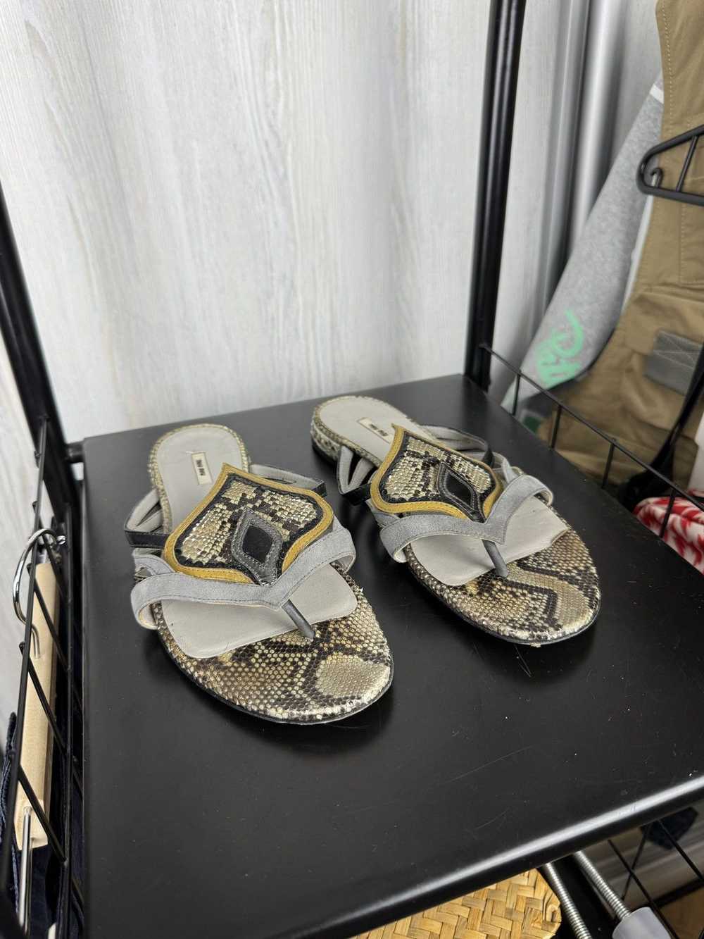 Miu Miu Miu Miu Lizard snake leather and suede sa… - image 10