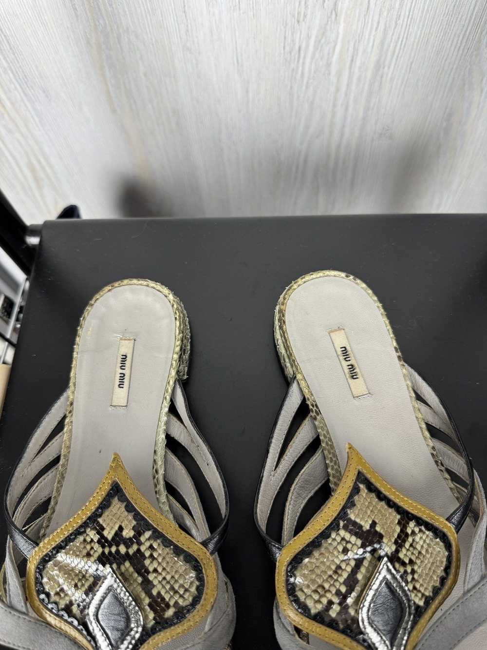 Miu Miu Miu Miu Lizard snake leather and suede sa… - image 11