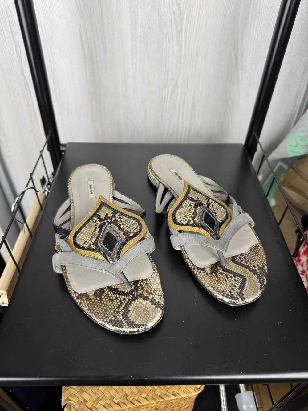 Miu Miu Miu Miu Lizard snake leather and suede sa… - image 1