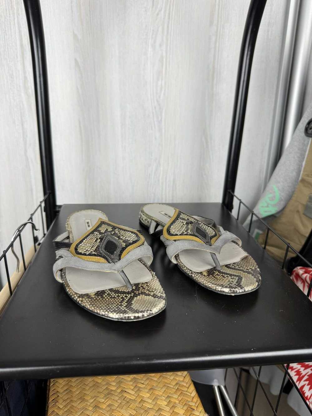 Miu Miu Miu Miu Lizard snake leather and suede sa… - image 6