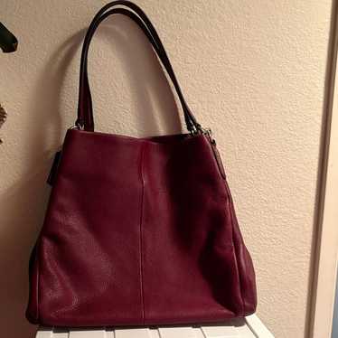 希少✨Vintage Coach Shoulder bag burgundy Coach Vintage Old Coach Shoulder Bag Glove Tan Leather USA