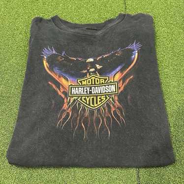 ※最終値下げ　Harley-Davidson 90s Blue Flame XL 90s Harley Davidson Blue V Flame T-Shirt Sz 2XL – 4th
