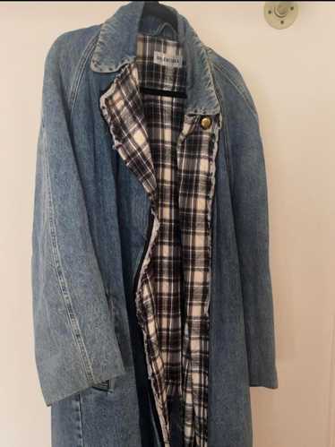 ジャケット・アウター 90s BALENCIAGA wool/silk iridescent coat Balenciaga Color Block Logo Printed Synthetic Oversized