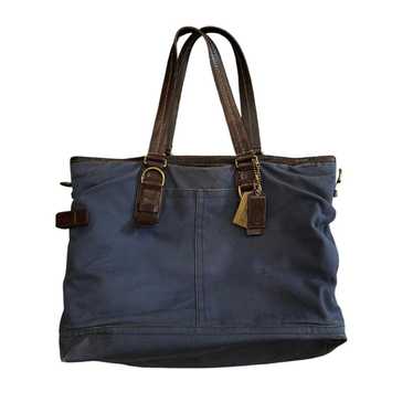希少 Vintage Coach トートバッグ シグネチャー ブルー ブラウン Coach vintage blue tote - Gem