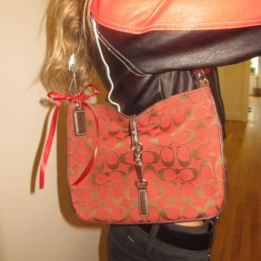 バッグ COACH elgo signature shoulderbag RED y2k Coach y2k red signature - Gem