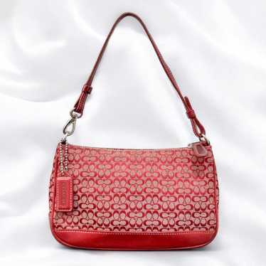 バッグ COACH elgo signature shoulderbag RED y2k Vintage Y2k Coach Red & Tan Signature Mini Soho Shoulder bag