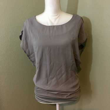 Zeagoo Double Layer Gray Flutter Sleeve Top, Xl - image 1