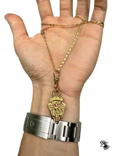 アクセサリー Gucci Old Crest Charm Necklace Gold Repurposed Vintage Gucci Knight Gold Crest Charm Necklace
