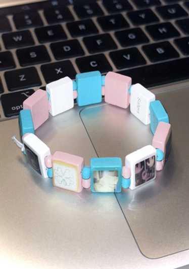 Bazo 1199 fakemink ブレスレット 青とピンク Bazo 1199 fakemink ブレスレット 青とピンク