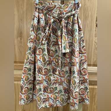 Umgee Multi Color A-Line Button Down Tie Front Pa… - image 1