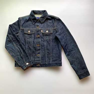 BURBERRY BLUE LABEL スウェット ライダースジャケット 38 Burberry Blue Label Peacoat Blue Wool Silver Buttons Asian