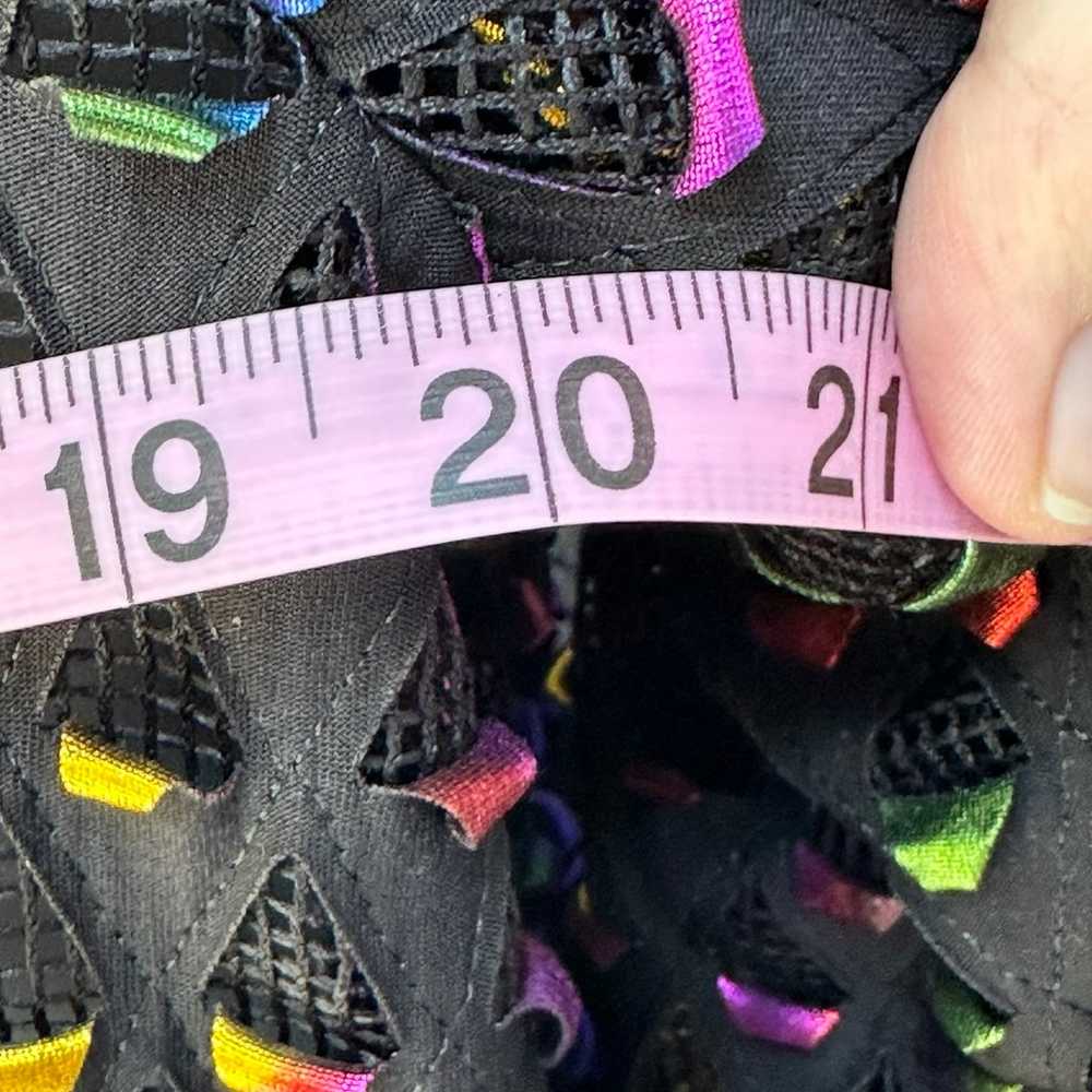 Black netted with multicolored metallic tabs Asym… - image 5