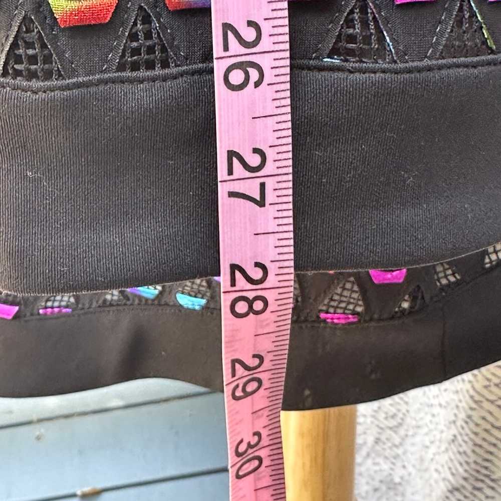 Black netted with multicolored metallic tabs Asym… - image 6