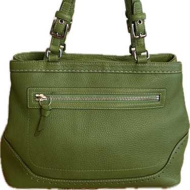 バッグ Vintage Coach Suede Hampton Bag Green Vintage Coach 7477 Suede Tassel Satchel Bag Green 14X10X6