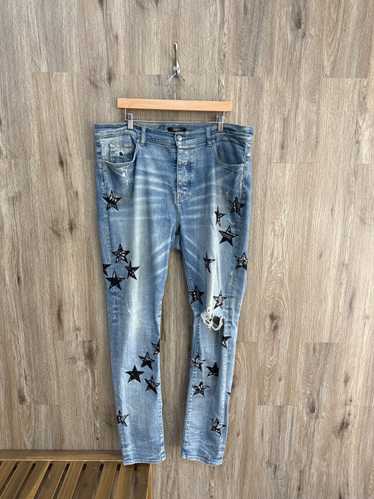 パンツ AMIRI BLUE BANDANA STAR JEANS 28 Bandana Star Jeans | The Webster